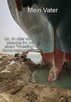 Bagger gräbt Suez-Kanal-Schiff aus meme #3