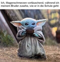 Baby Yoda trinkt Suppe meme #2