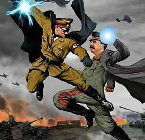 Hitler gegen Stalin: Leere Meme Vorlage